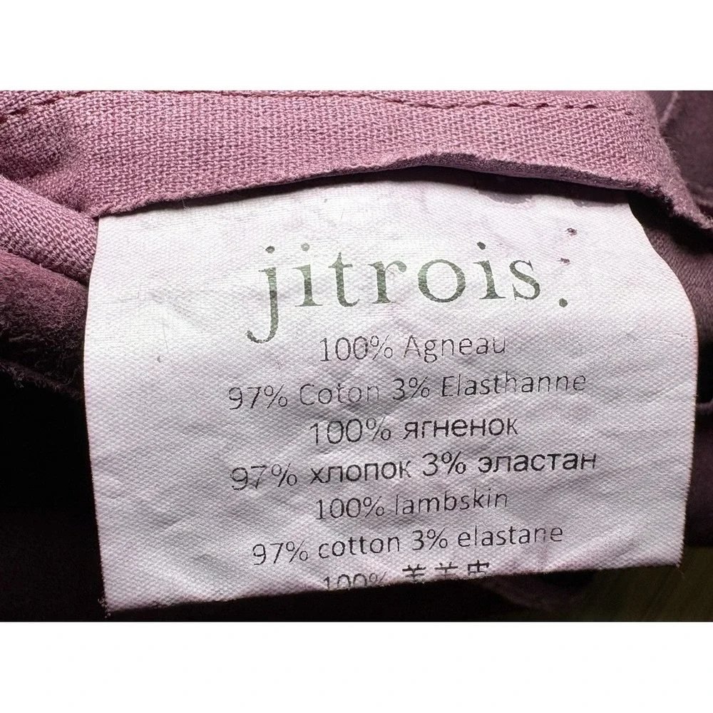 Jitrois Stretch Leather Skirt Burgundy Lambskin Size 36 XS Designer Edgy Chic - Picture 4 of 9
